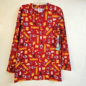 NFL Kansas city chiefs gingerbread christmas pajama top boys xl 18/20